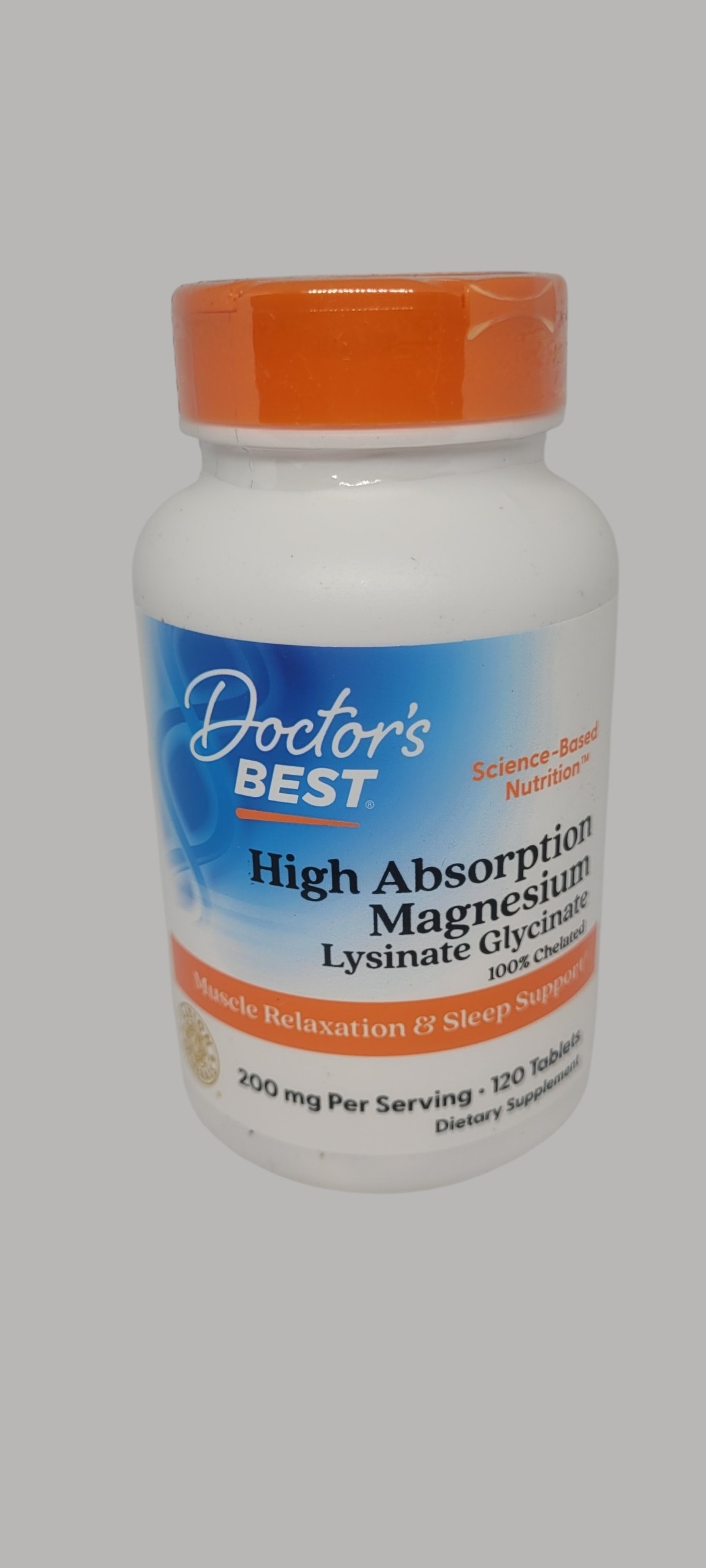 Doctor's Best High Absorption Magnesium Lysinate Glycinate 120 Tablets